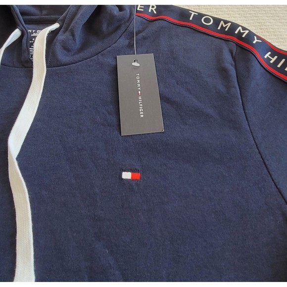 Tommy Hilfiger Men's French Terry Pullover Hoodie Medium Large Blue Lightweight - Picture 5 of 10